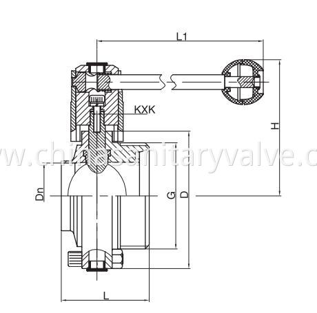 hygienic butterfly valve male and weld end DIN